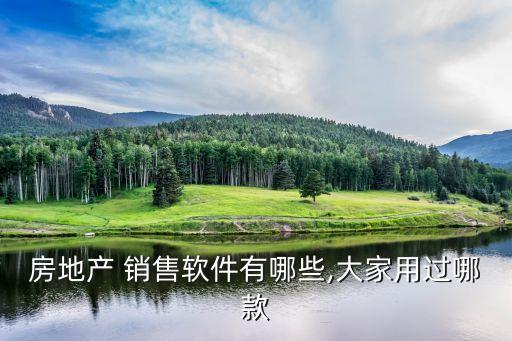 房地产 销售软件有哪些,大家用过哪款