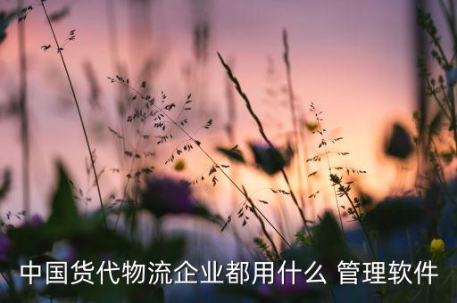 中国货代物流企业都用什么 管理软件