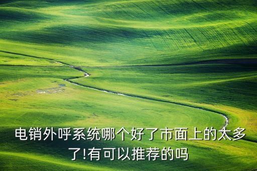  电销外呼系统哪个好了市面上的太多了!有可以推荐的吗