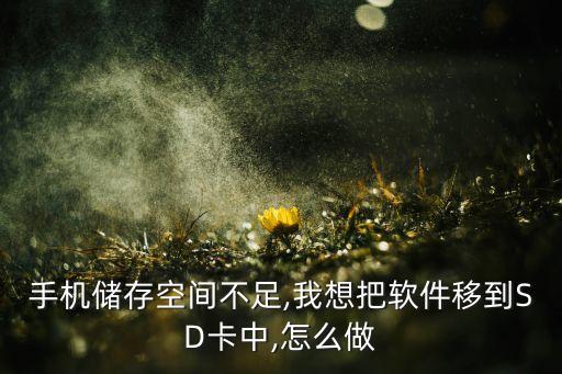 手机储存空间不足,我想把软件移到SD卡中,怎么做
