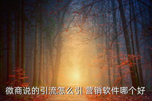 微商说的引流怎么引 营销软件哪个好