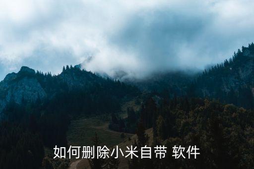 如何删除小米自带 软件