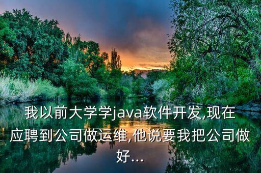 我以前大学学java软件开发,现在应聘到公司做运维,他说要我把公司做好...