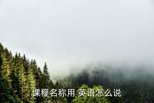 课程名称用 英语怎么说