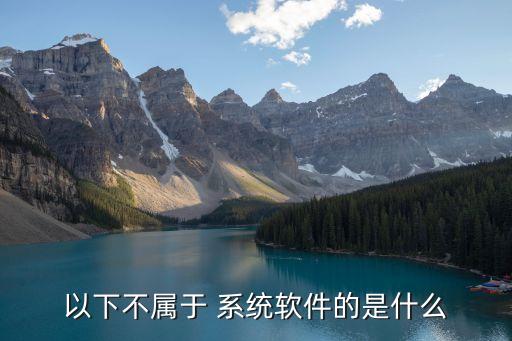 以下不属于 系统软件的是什么