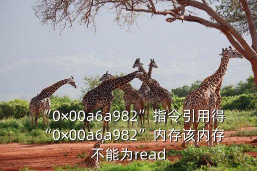 “0×00a6a982”指令引用得“0×00a6a982”内存该内存不能为read