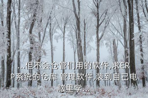 ...但不会仓管们用的软件,求ERP系统的仓库 管理软件,装到自己电脑里学...