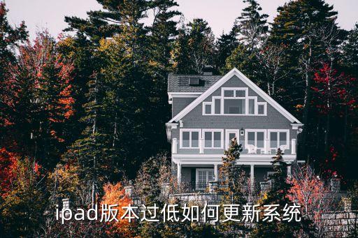 ipad版本过低如何更新系统
