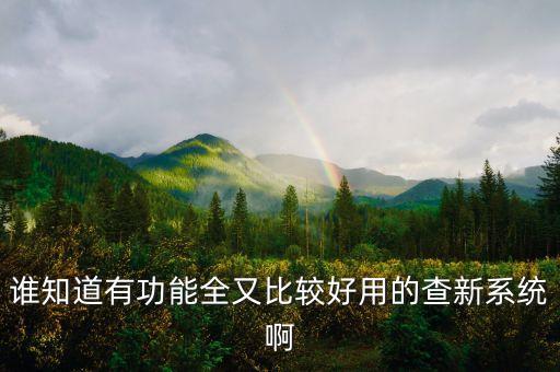 谁知道有功能全又比较好用的查新系统啊