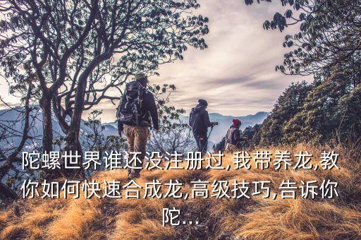 陀螺世界谁还没注册过,我带养龙,教你如何快速合成龙,高级技巧,告诉你陀...