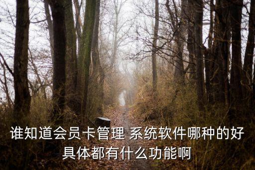 谁知道会员卡管理 系统软件哪种的好具体都有什么功能啊