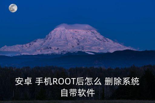 安卓 手机ROOT后怎么 删除系统自带软件