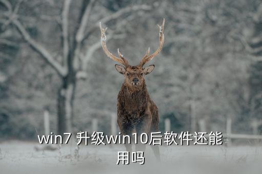 win7 升级win10后软件还能用吗