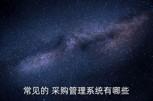 常见的 采购管理系统有哪些