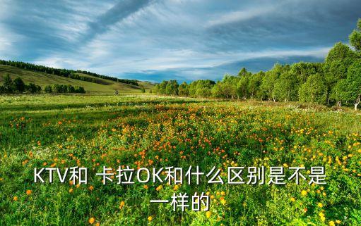 KTV和 卡拉OK和什么区别是不是一样的