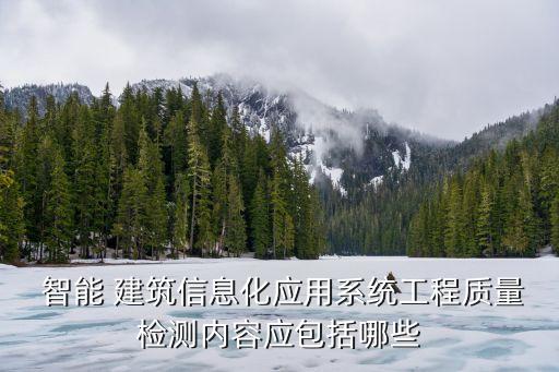  智能 建筑信息化应用系统工程质量检测内容应包括哪些