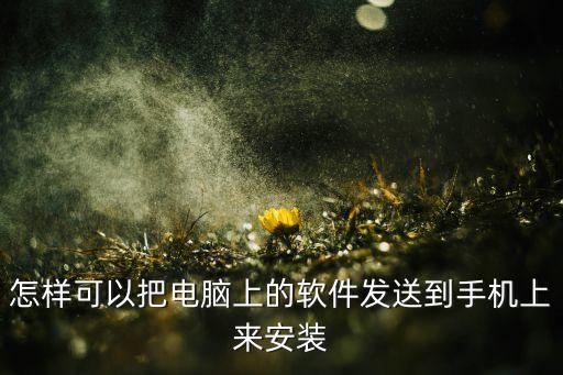 怎样可以把电脑上的软件发送到手机上来安装