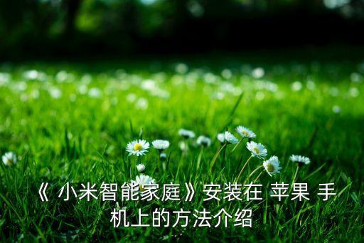 《 小米智能家庭》安装在 苹果 手机上的方法介绍