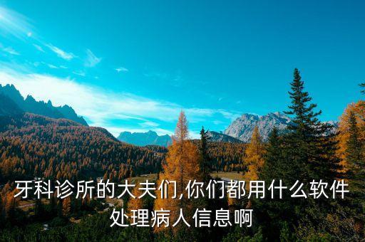牙科诊所的大夫们,你们都用什么软件处理病人信息啊