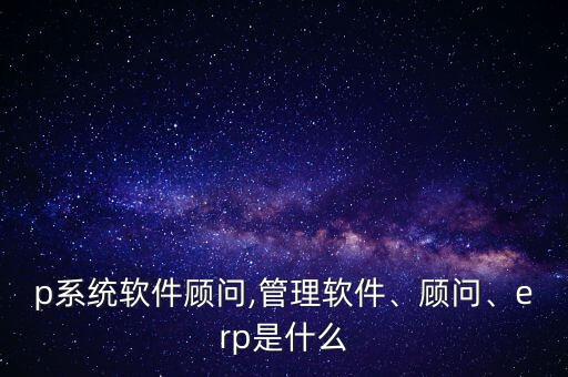 erp系统软件顾问,管理软件、顾问、erp是什么?