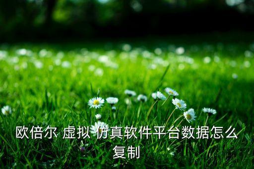 欧倍尔 虚拟 仿真软件平台数据怎么复制