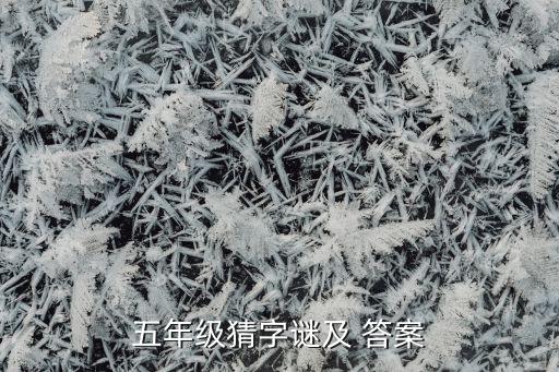 五年级猜字谜及 答案