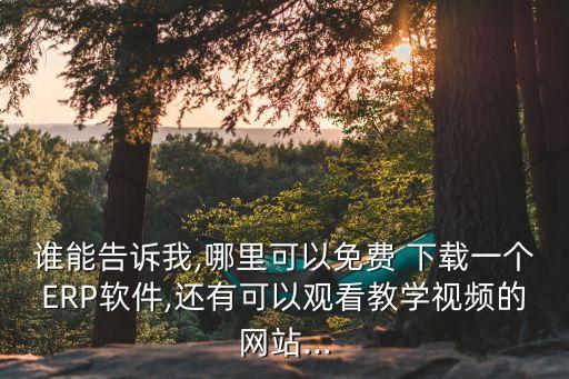 谁能告诉我,哪里可以免费 下载一个ERP软件,还有可以观看教学视频的网站...