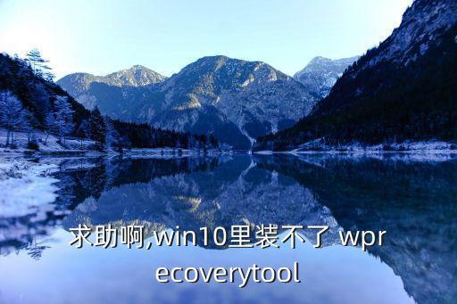 求助啊,win10里装不了 wprecoverytool