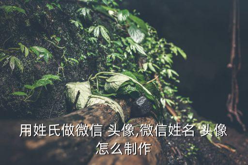 用姓氏做微信 头像,微信姓名 头像怎么制作