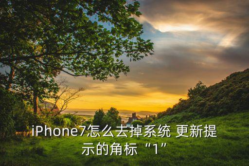 iPhone7怎么去掉系统 更新提示的角标“1”