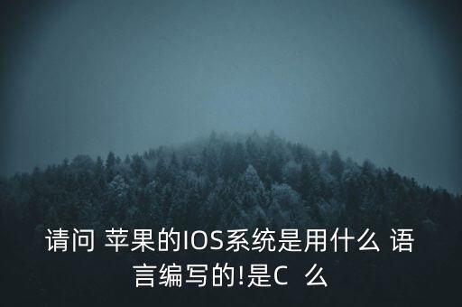 请问 苹果的IOS系统是用什么 语言编写的!是C  么