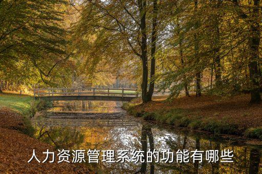 人力资源管理系统的功能有哪些