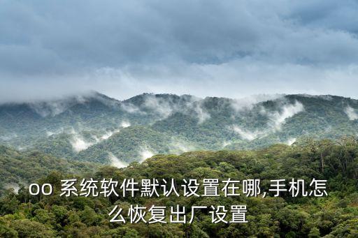 iqoo 系统软件默认设置在哪,手机怎么恢复出厂设置?