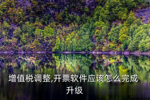 增值税调整,开票软件应该怎么完成 升级