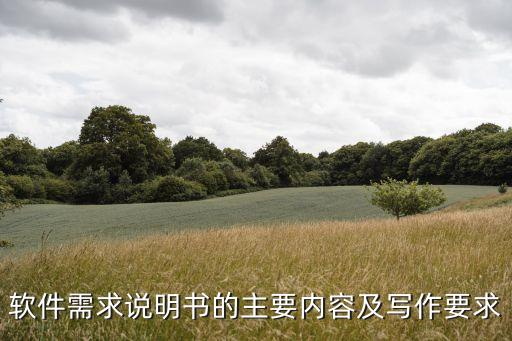 软件需求说明书的主要内容及写作要求