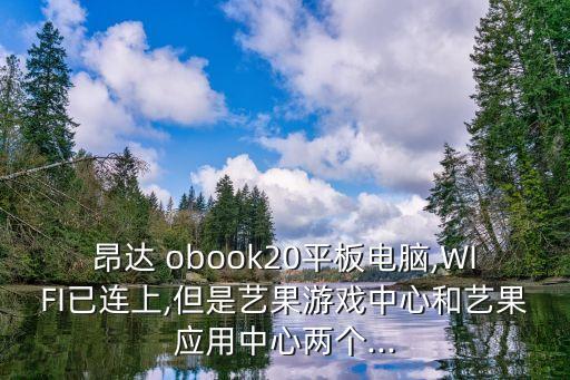 昂达 obook20平板电脑,WIFI已连上,但是艺果游戏中心和艺果应用中心两个...
