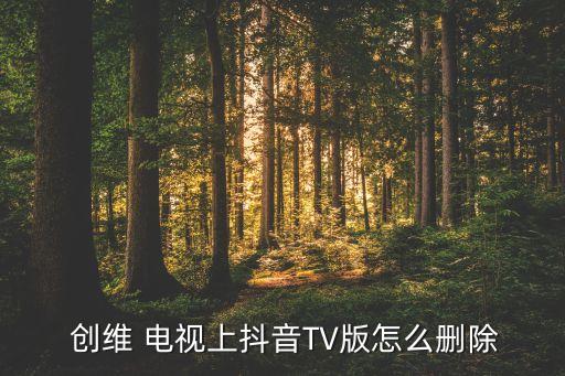  创维 电视上抖音TV版怎么删除