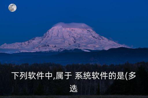 下列软件中,属于 系统软件的是(多选