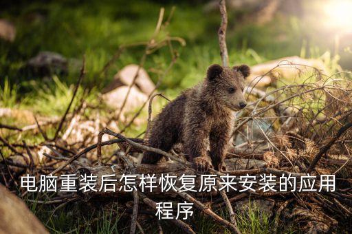  电脑重装后怎样恢复原来安装的应用程序
