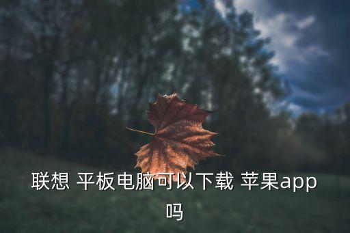 联想 平板电脑可以下载 苹果app吗
