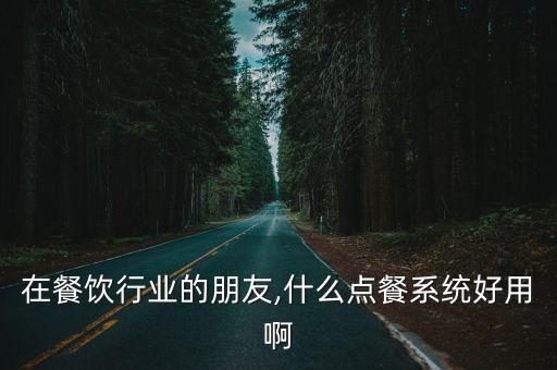 在餐饮行业的朋友,什么点餐系统好用啊