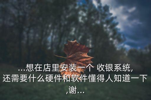 ...想在店里安装一个 收银系统,还需要什么硬件和软件懂得人知道一下,谢...