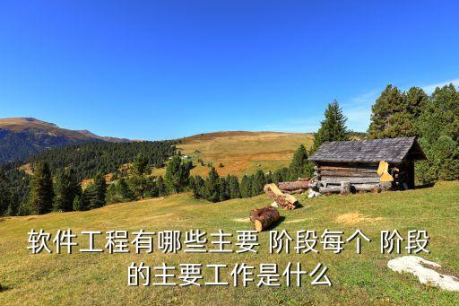 软件工程有哪些主要 阶段每个 阶段的主要工作是什么