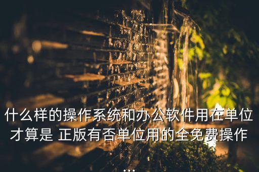 什么样的操作系统和办公软件用在单位才算是 正版有否单位用的全免费操作...