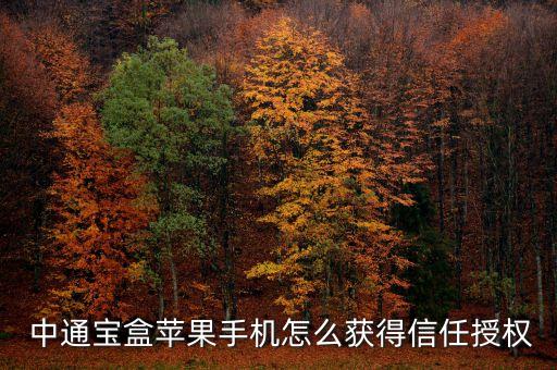  中通宝盒苹果手机怎么获得信任授权