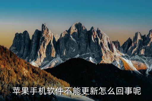  苹果手机软件不能更新怎么回事呢
