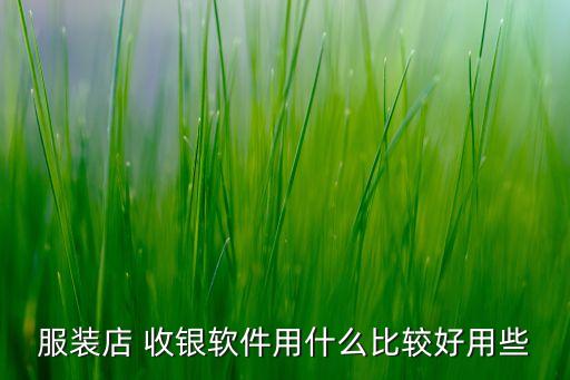 服装店 收银软件用什么比较好用些
