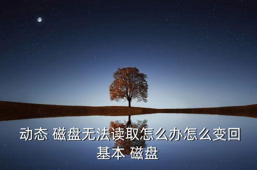  动态 磁盘无法读取怎么办怎么变回基本 磁盘