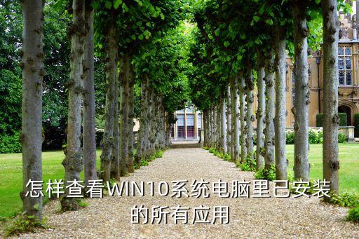 怎样查看WIN10系统电脑里已安装的所有应用