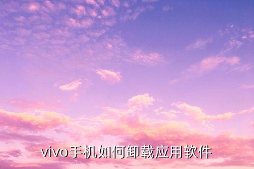 vivo手机如何卸载应用软件